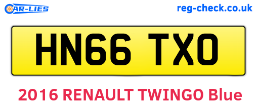 HN66TXO are the vehicle registration plates.