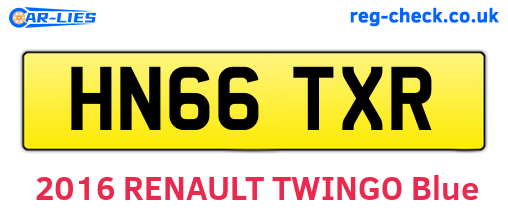 HN66TXR are the vehicle registration plates.