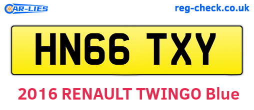 HN66TXY are the vehicle registration plates.