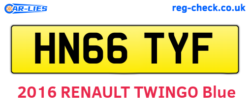 HN66TYF are the vehicle registration plates.