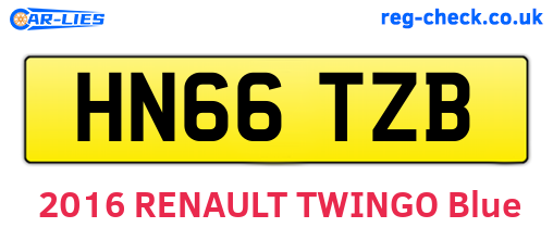 HN66TZB are the vehicle registration plates.