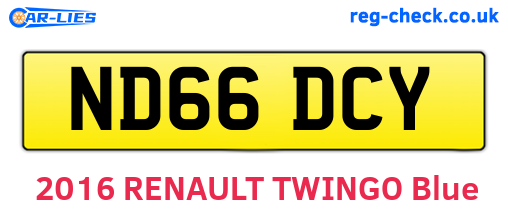 ND66DCY are the vehicle registration plates.