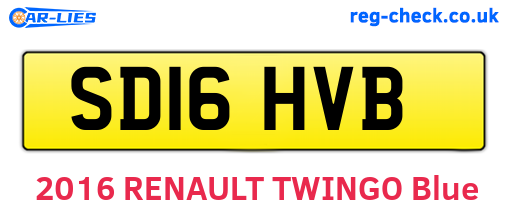 SD16HVB are the vehicle registration plates.