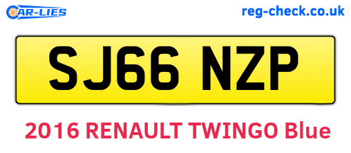 SJ66NZP are the vehicle registration plates.