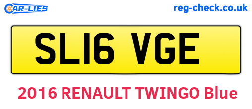 SL16VGE are the vehicle registration plates.