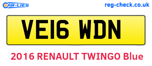 VE16WDN are the vehicle registration plates.