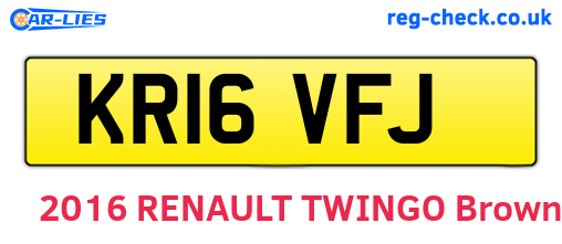 KR16VFJ are the vehicle registration plates.
