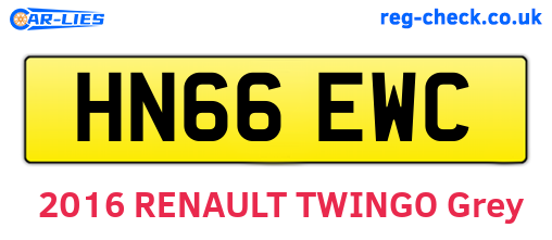 HN66EWC are the vehicle registration plates.