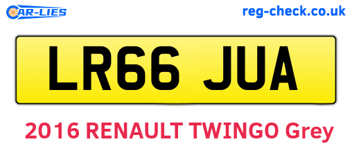 LR66JUA are the vehicle registration plates.