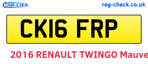 CK16FRP are the vehicle registration plates.