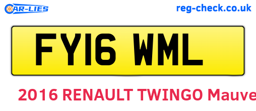 FY16WML are the vehicle registration plates.