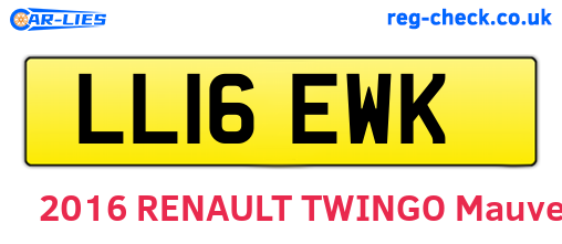 LL16EWK are the vehicle registration plates.