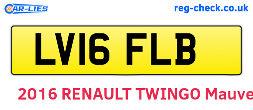 LV16FLB are the vehicle registration plates.