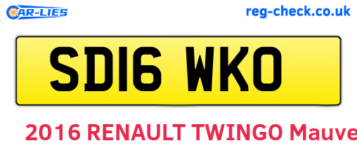 SD16WKO are the vehicle registration plates.