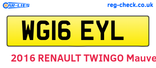 WG16EYL are the vehicle registration plates.