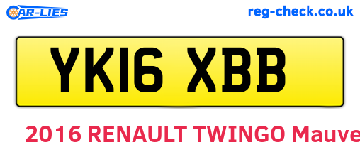 YK16XBB are the vehicle registration plates.