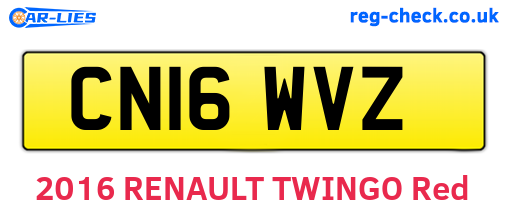 CN16WVZ are the vehicle registration plates.