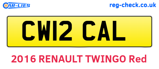 CW12CAL are the vehicle registration plates.