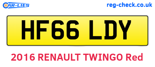 HF66LDY are the vehicle registration plates.