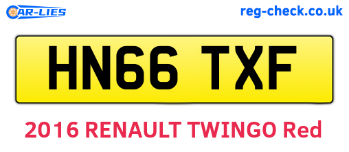 HN66TXF are the vehicle registration plates.