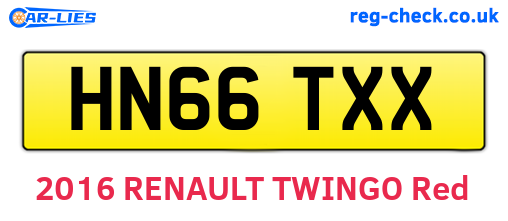 HN66TXX are the vehicle registration plates.