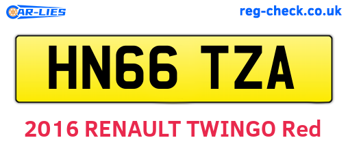 HN66TZA are the vehicle registration plates.