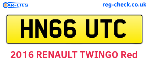 HN66UTC are the vehicle registration plates.