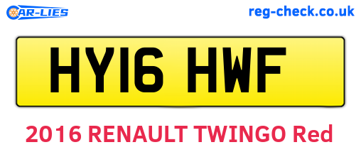 HY16HWF are the vehicle registration plates.