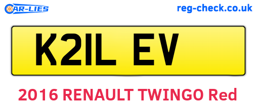 K21LEV are the vehicle registration plates.