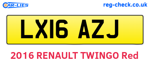 LX16AZJ are the vehicle registration plates.