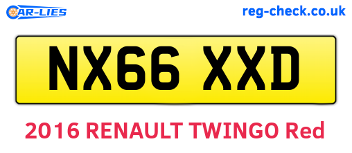 NX66XXD are the vehicle registration plates.