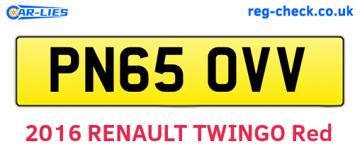PN65OVV are the vehicle registration plates.