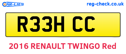 R33HCC are the vehicle registration plates.