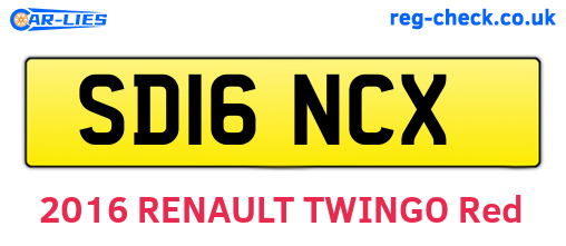 SD16NCX are the vehicle registration plates.