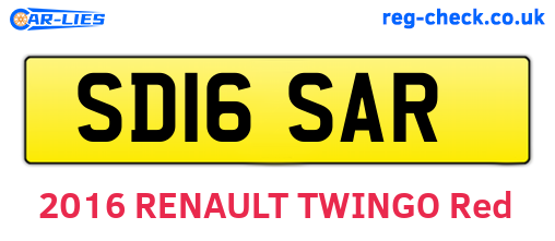 SD16SAR are the vehicle registration plates.