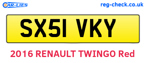 SX51VKY are the vehicle registration plates.