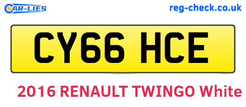 CY66HCE are the vehicle registration plates.