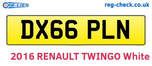 DX66PLN are the vehicle registration plates.
