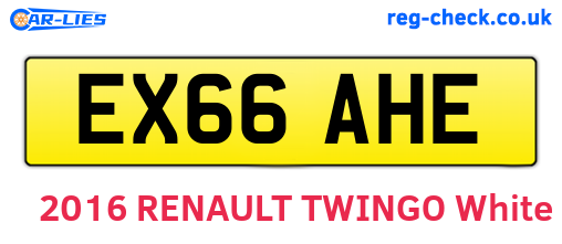 EX66AHE are the vehicle registration plates.