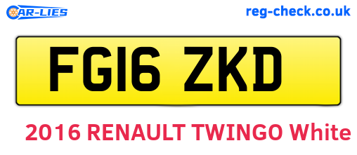 FG16ZKD are the vehicle registration plates.
