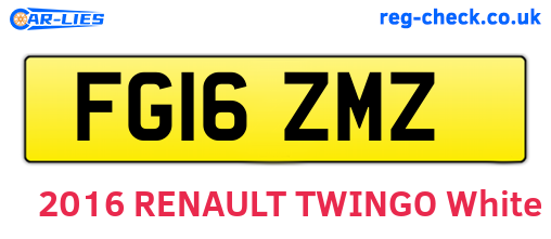 FG16ZMZ are the vehicle registration plates.