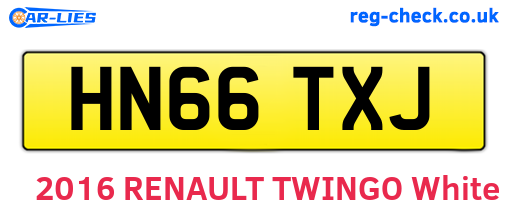 HN66TXJ are the vehicle registration plates.