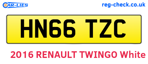 HN66TZC are the vehicle registration plates.