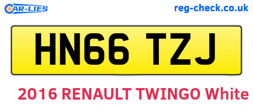 HN66TZJ are the vehicle registration plates.