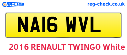 NA16WVL are the vehicle registration plates.