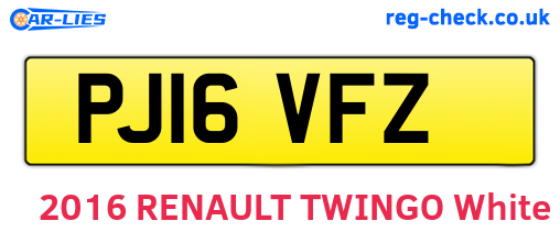 PJ16VFZ are the vehicle registration plates.