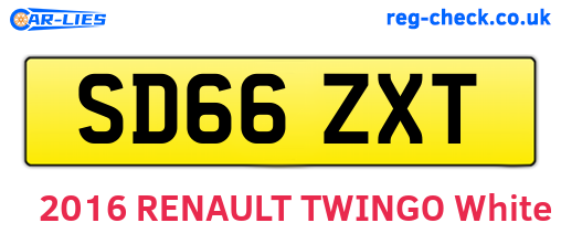 SD66ZXT are the vehicle registration plates.