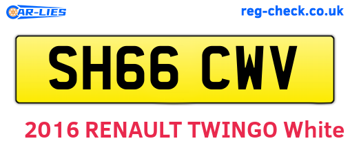 SH66CWV are the vehicle registration plates.