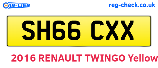 SH66CXX are the vehicle registration plates.
