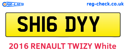 SH16DYY are the vehicle registration plates.